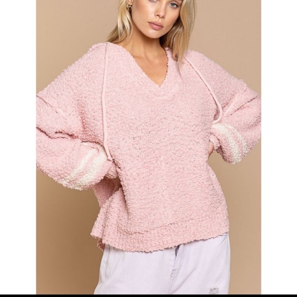 POL textured hoodie sweater. - Picture 3 of 9